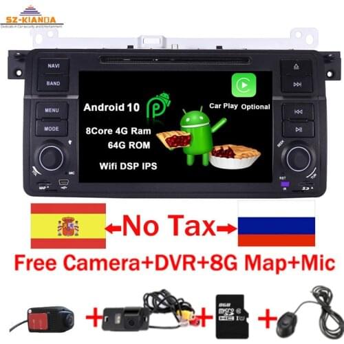 2020 Android 10.0 Car GPS navigation for BMW E46 M3 ips Wifi 3G Bluetooth Radio RDS OBD USB SD Steering wheel control DVR Map