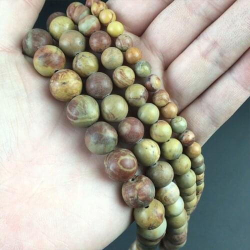 Natural Stone Picasso Jaspers Loose Spacer Beads For Jewelry Making DIY Charms Bracelet Necklace Accessories 15''4/6/8/10/12mm