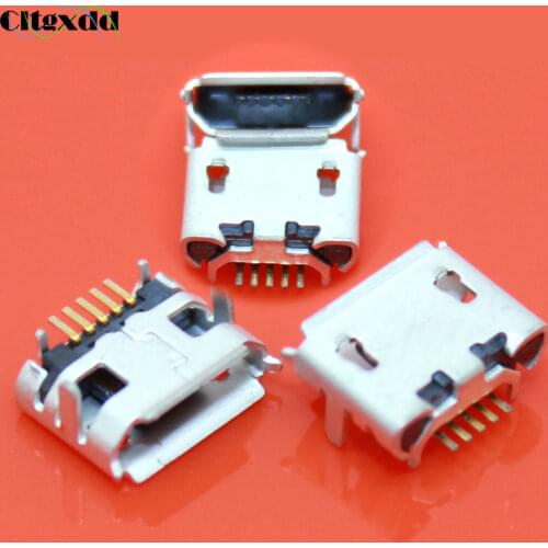 Cltgxdd 10pcs 5 Pin SMT USB Connector Micro USB Type B Female Placement SMD DIP Socket Connector for Lenovo A3000 Huawei C8500