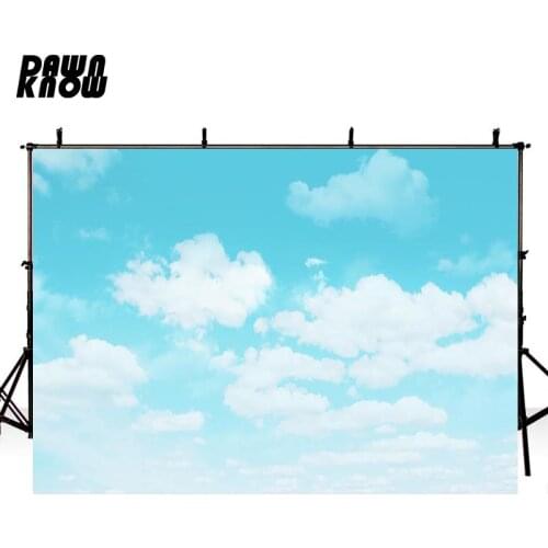 DAWNKNOW Blue Sky Photography Background For Newborn White Cloud Photo Shoot Backdrops For Children Photocall Photo Studio G1102