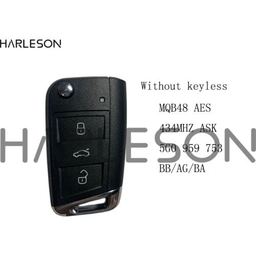 Keyless-go/Without keyless Remote Key 434MHz MQB ID48 for VW Seat Golf7 MK7 Touran Polo Tiguan 5G0959752AB BB AG BC M