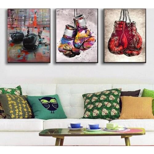 Art Style Graffiti Boxing Gloves Canvas Painting on The Wall Art Posters and Prints Canvas Pictures Home Room Decoration Artwork