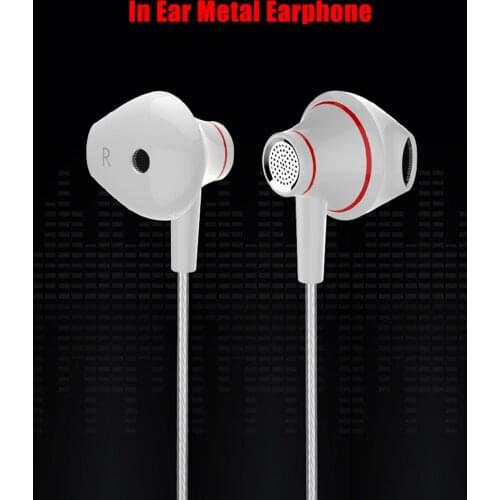 JEELOCK In Ear 3.5 Extra Sensitivity Wire Earphone with Microphone Metal Subwoofer for Computer PC Gaming Headset Sport Earphone