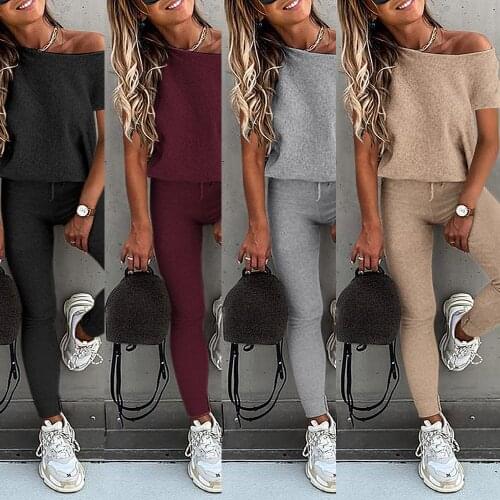 2021 Summer Women Pants Set Elegant Woman Long 2 Piece Sets Casual Womens Clothing Long Pant Sets