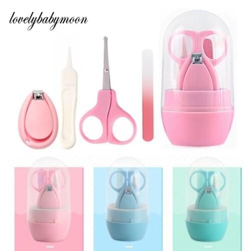 Cute Baby Healthcare Kits Safety Baby Nail Care Set Infant Finger Trimmer Scissors Cleaning Nail Clippers Storage Box For Travel