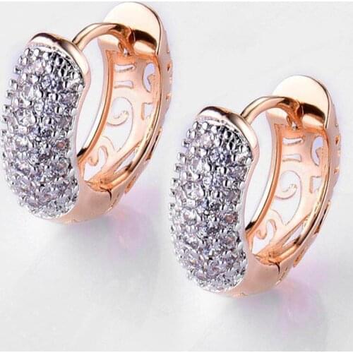 Sweet inlaid zircon jewelry Crystal from Swarovskis 925 silver pin fashion temperament geometric earrings Fit Women