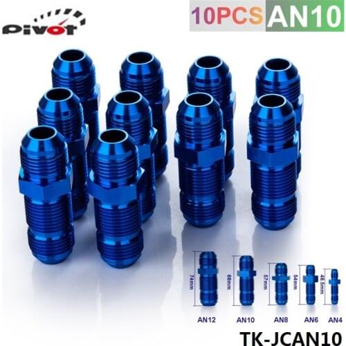 10AN AN10 AN-10 MALE THREAD STRAIGHT BULKHEAD FLARE BLUE ALUMINUM ANODIZE FITTING TK-JCAN10