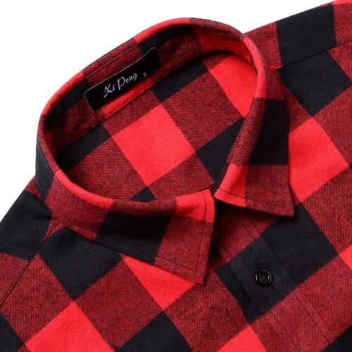 Size single pocket Flannel mens spring and autumn Plaid Shirt