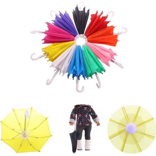 New Mini Doll Umbrella Toy Rain Gear For 18 Inch baby Doll Kid Children Doll Embellishment Ornament Dolls Accessories