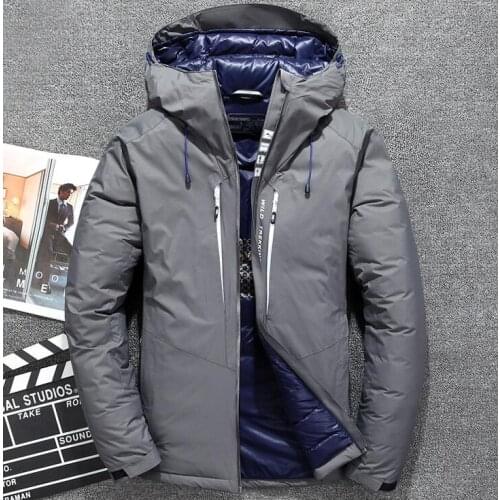 New Hot Sale Windproof Down Jacket Men Warm Hooded Winter Jacket Brand High Quality Smart Casual White Duck Down Coat