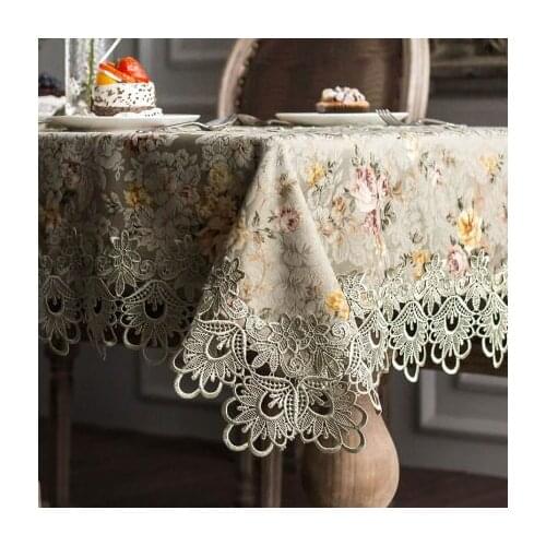 New Arrive Embroidered Tablecloth European Pastoral Round Table Dining Table Flag Lace Fabric Hollow Rectangle Table Mat