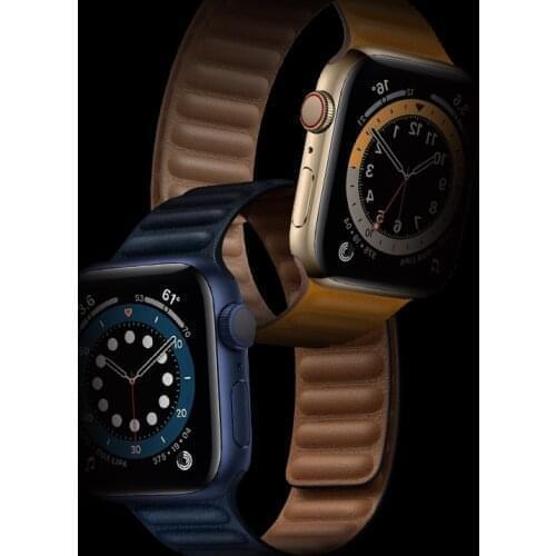 Office Leather Link for Apple watch band 44mm 40mm 38mm 42mm 1:1 Original watchabnd Magnetic Loop bracelet iWatch seires 5 4 SE