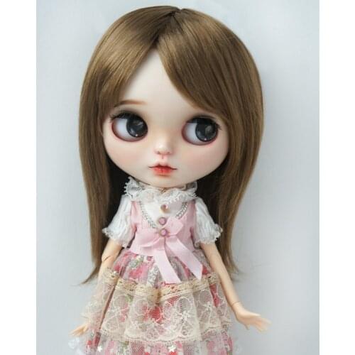 Doll wigs JD046 Mid long Nature straight cut Synthetic mohair BJD Doll wigs