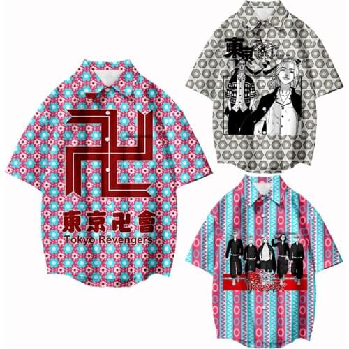 Tokyo Revengers Shirts Anime Ryuguji Ken Cosplay Costume Tokyo Manji Draken 3D Printing Short Sleeve Tops Men Women Summer