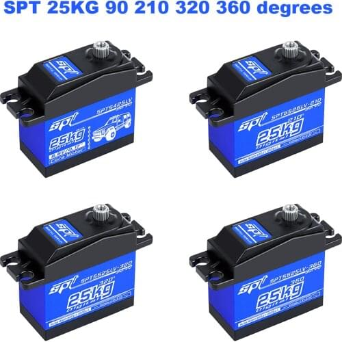 RC car servo Metal Gear SPT 25KG 90 210 320 360 degrees Large Torque Digital Servo for RC Car Crawler SCX10 TRX4 RC Car Parts