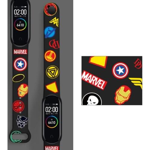 Disney Marvel Stitch Strap for Xiaomi Mi Band 5 4 3 for Xiaomi Wrist Strap Star Wars NFC Silicone Wristband Bracelet Replacement