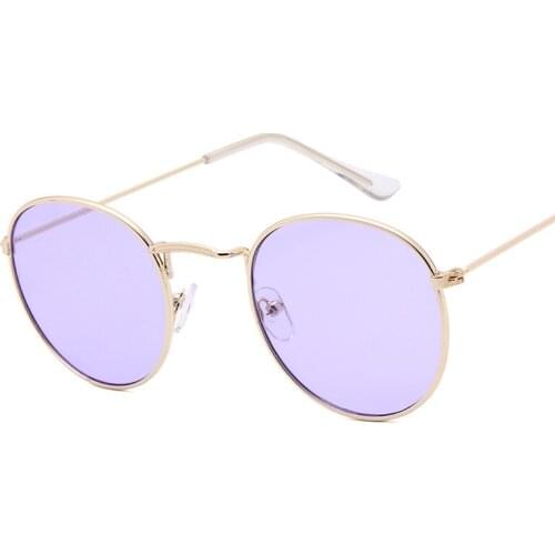 2019 New Small Reflections Sunglasses Men Women Retro Metal Frame Eye Yellow Red Vintage Tiny Popular Round Female Sun Glasses