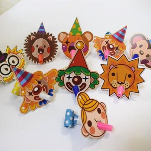 8 Type Birthday Party Cartoon Animal Series Blow Whistle Volume Dragon Birthday Horn 10 Pc Children Creative Cartoon Whistle