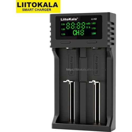 Liitokala Lii-202 Lii-402 Lii-S4 3.7V 3.2V 3.85V AA / AAA 26650 14500 16340 25500 18650 liFePO4 lithium battery smart charger