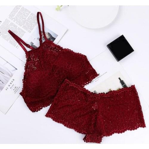 Female Bra Set Women Push Up Bra Set Beauty Back Lace Bra Wrapped Chest Underwear