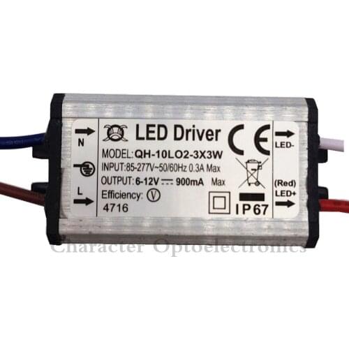 1pcs Waterproof Power Supply AC 110 220V LED Driver 2-3x3W 10W 900mA for 10w High power led chip light