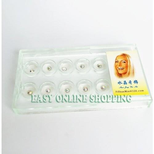 New 10 pcs/1boxs Dental Crystal Tooth Ornaments Tooth Gems Teeth Jewelry Gem pink