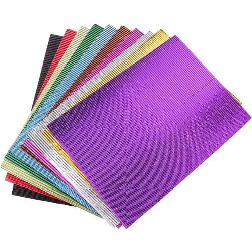 10 pieces Thick and Solid Corrugated Craft Paper Corrugated Cardboard Novelty Crafts Multi-Color 300x210mm
