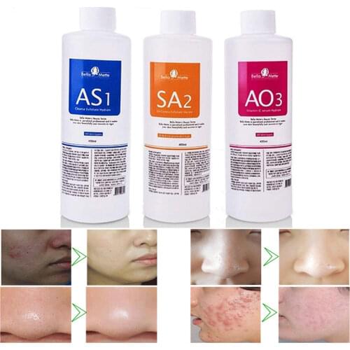 3pcs AS1 SA2 AO3 Aqua Peeling Solution 400ml Hydra Dermabrasion Face Clean Facial Cleansing Blackhead Export Liquid Beauty Salon