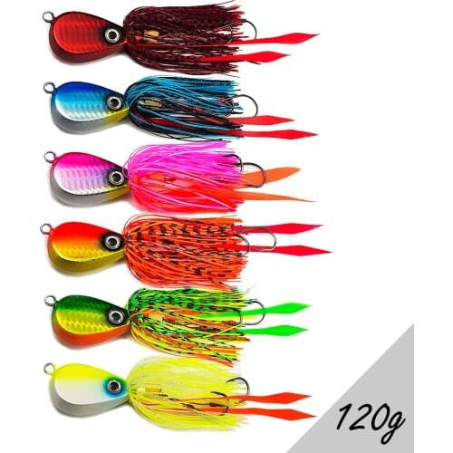 Countbass 6PCS 120g 4.23oz Salty Rubber Jig Fishing Lures Crazy Bottom Squid Snapper Jigging Japanese Style