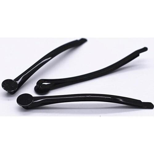 8mm 20pcs High Quality Black Plated Material Hairpin Hair Clips Hairpin Base Setting Cabochon Cameo