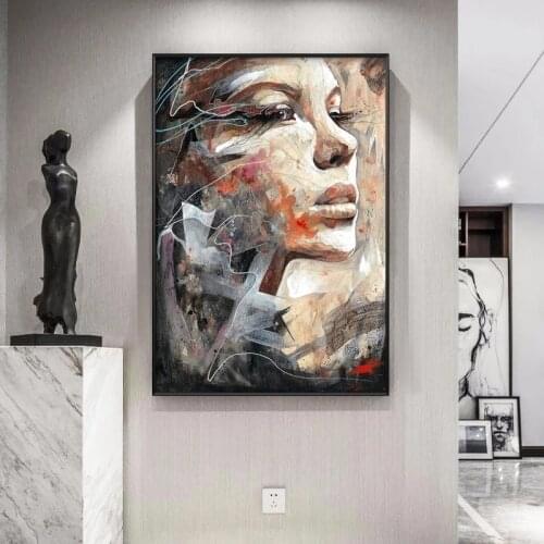 Abstract Watercolor Woman Portrait Posters and Prints Girl Wall Art Canvas Paintings on The Wall for Living Room Decoration