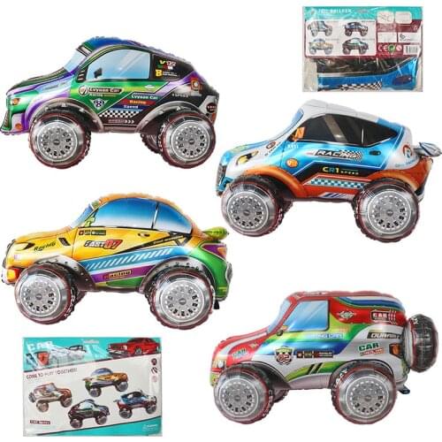 110x70cm 4D Car Foil Balloon SUV Police Racing Car Ballon Children Gifts Baby Shower Boys Birthday Party Decorations Kids Toys
