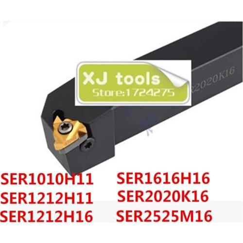 Free shipping 1pcs SER1010H11 SER1212H11 SER1212H16 SER1616H16 SER2020K16 SER2525M16 CNC External thread Turning tool rod