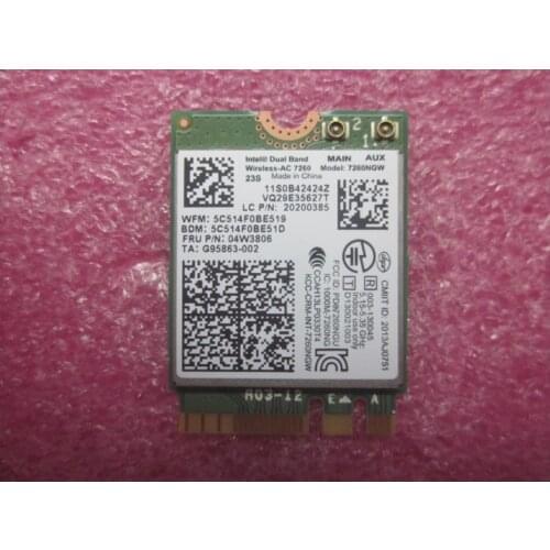 Lenovo Thinkpad X240S T440S NGFF Wifi Card For Intel 7260 7260NGW 802.11ac 867Mbps Bluetooth 4.0 Card 04W3806