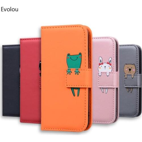 Case for huawei mate 20lite P30 Y6 Y7 2019 Cute cartoon Flip leather case for honor 8X 10 Lite Magnetic flip wallet phone cover
