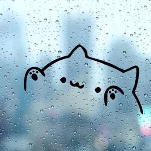 Black/White Bongo Cat Car Body Sticker Vinyl Car Styling Accessories Auto Car Window Bumper Decal 15cm*15cm