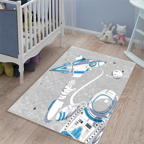 Astronaut figure carpet kids room carpet play mat cloudy living room