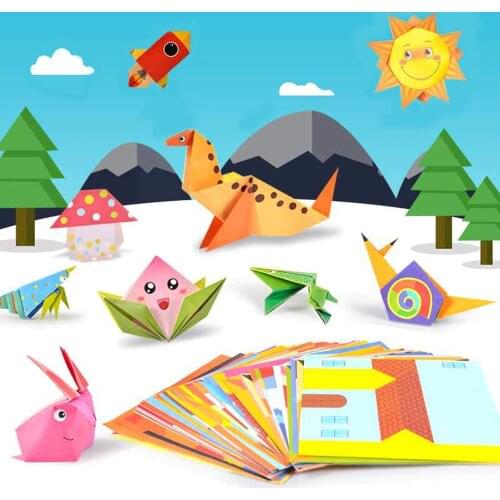 Baby Toys 3D 54Pages Origami Cartoon Animal Book Toy Kids DIY Paper Art Baby Early Learning Education Toys Gifts