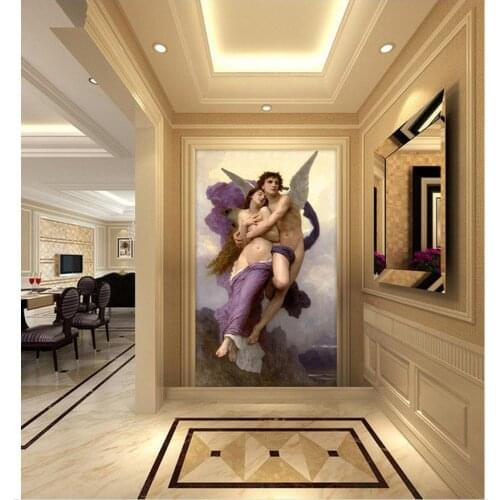 Home Decoration wallpaper murals 3d Angels men and women of the world famous oil paintings wall 3d wallpaper