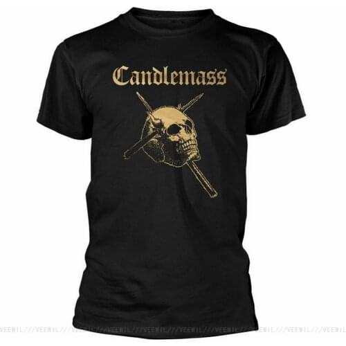 Candlemass Gold Skull T-Shirt M-3XL US Doom Metal Band Tshirt Trend Harajuku Funny Tee Shirt