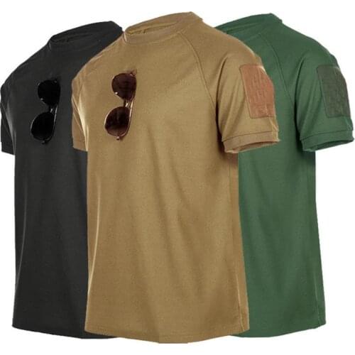 2021 T-Shirts Men Sport Outdoor Military Tee Quick Dry Short Sleeve Shirt Hiking Hunting Army Combat Men Clothing Breathable