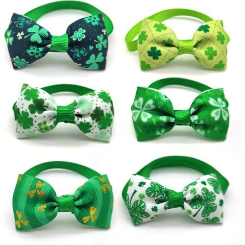 50/100 X Wholesale Pet Dog Bow Tie Necktie St Patricks day Pet Dog Bow Ties Dog Accessories For Small Medium Dog Pet Grooming