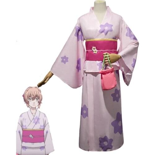 Anime Tokyo Revengers Hinata Tachibana Kimono Cosplay Costume For Woman Girl Kimono Outfit