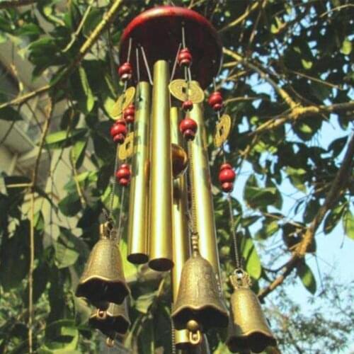 Chinese Traditional Outdoor Living Wind Chimes Yard Garden Tubes Bells Copper Antique Wind chime Wall Hanging Home Decoration