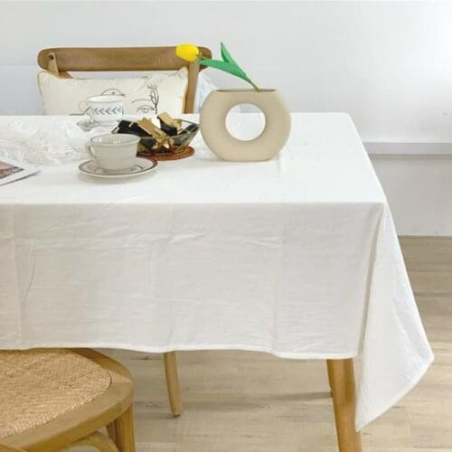 Korean Soft White Tablecloth Rectangle Cotton Table Cover Picnic Dessert Tablecloth Wedding Decoration Table Cloth