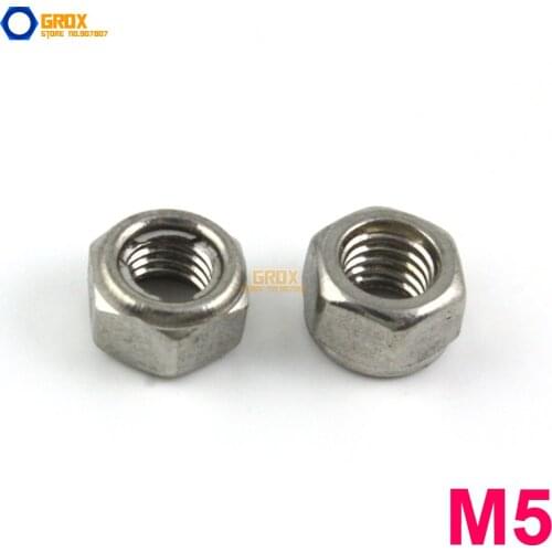 30 Pieces M5 304 Stainless Steel Metal Lock Nut