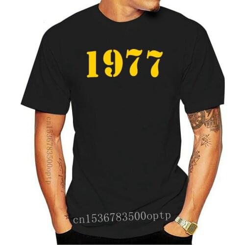 MENS BLACK T-SHIRT 1977 PUNK ROCK ERA SEDITIONARIES 77 STENCIL PRINT S-5XL