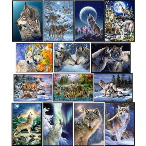 Embroidery Counted Cross Stitch Kits Needlework - Crafts 14 ct DMC DIY Arts Handmade Decor - Wolves Collection