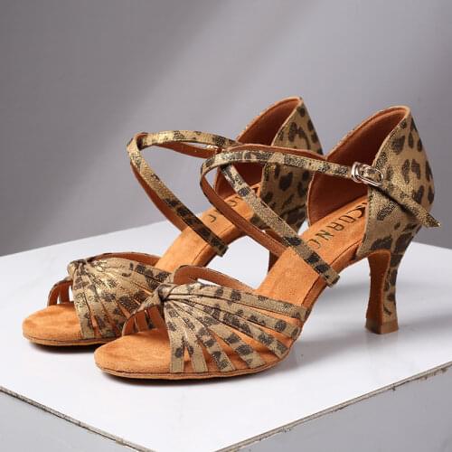 USHINE New professional glitter satin soft bottom indoor Latin ballroom dance shoes adult ladies