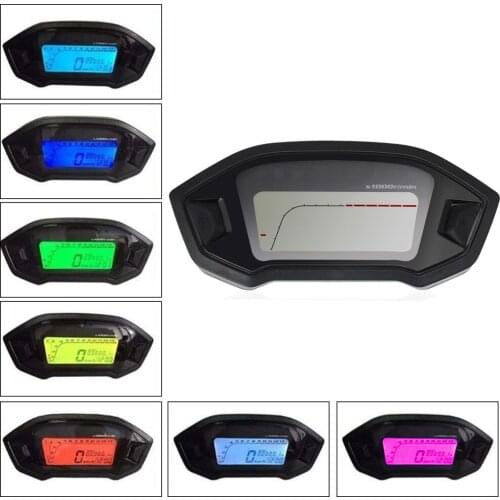 New Modified Motorcycle Lcd Instrument 2-4 Tire Adjustable Fuel Gauge Mileage 6-Gear Off-Road Vehicle Motorcycle Accessories